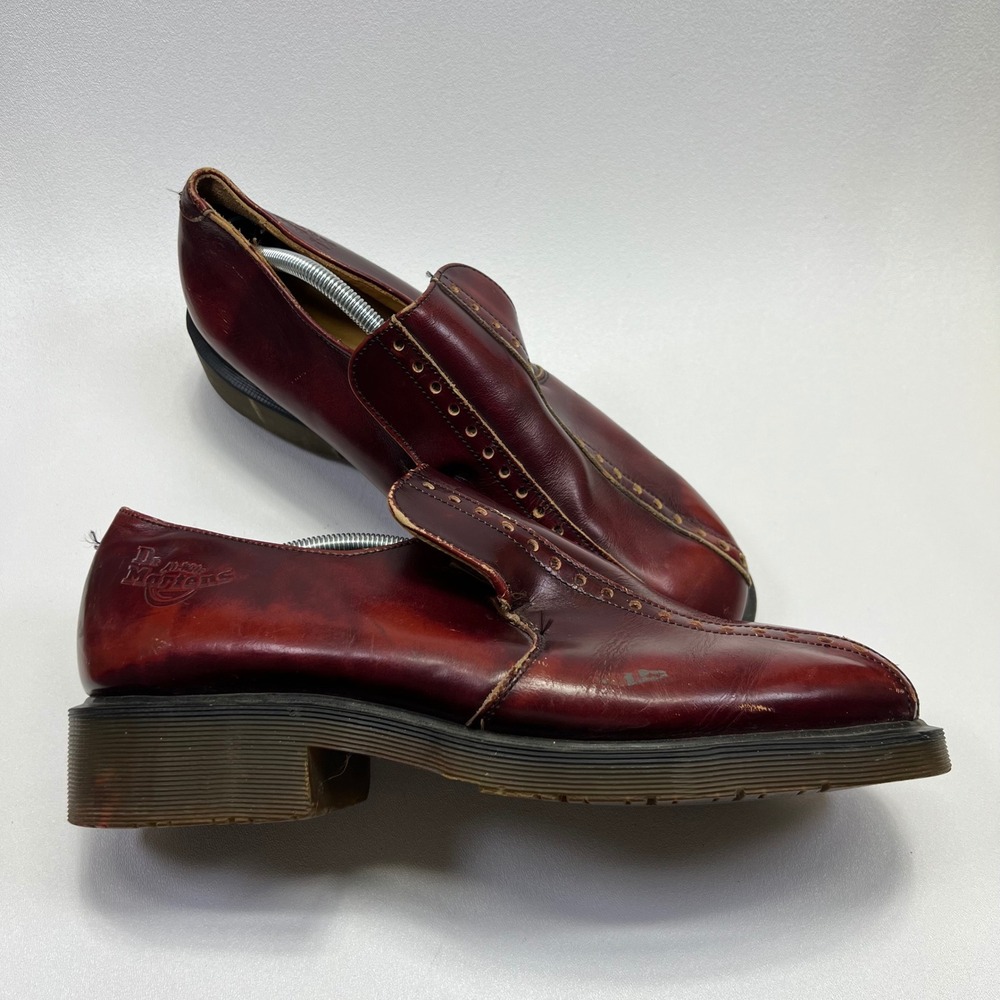 VINTAGE Dr. Martens 8294 Made in England Oxblood Leather Slip On Loafers Size 12